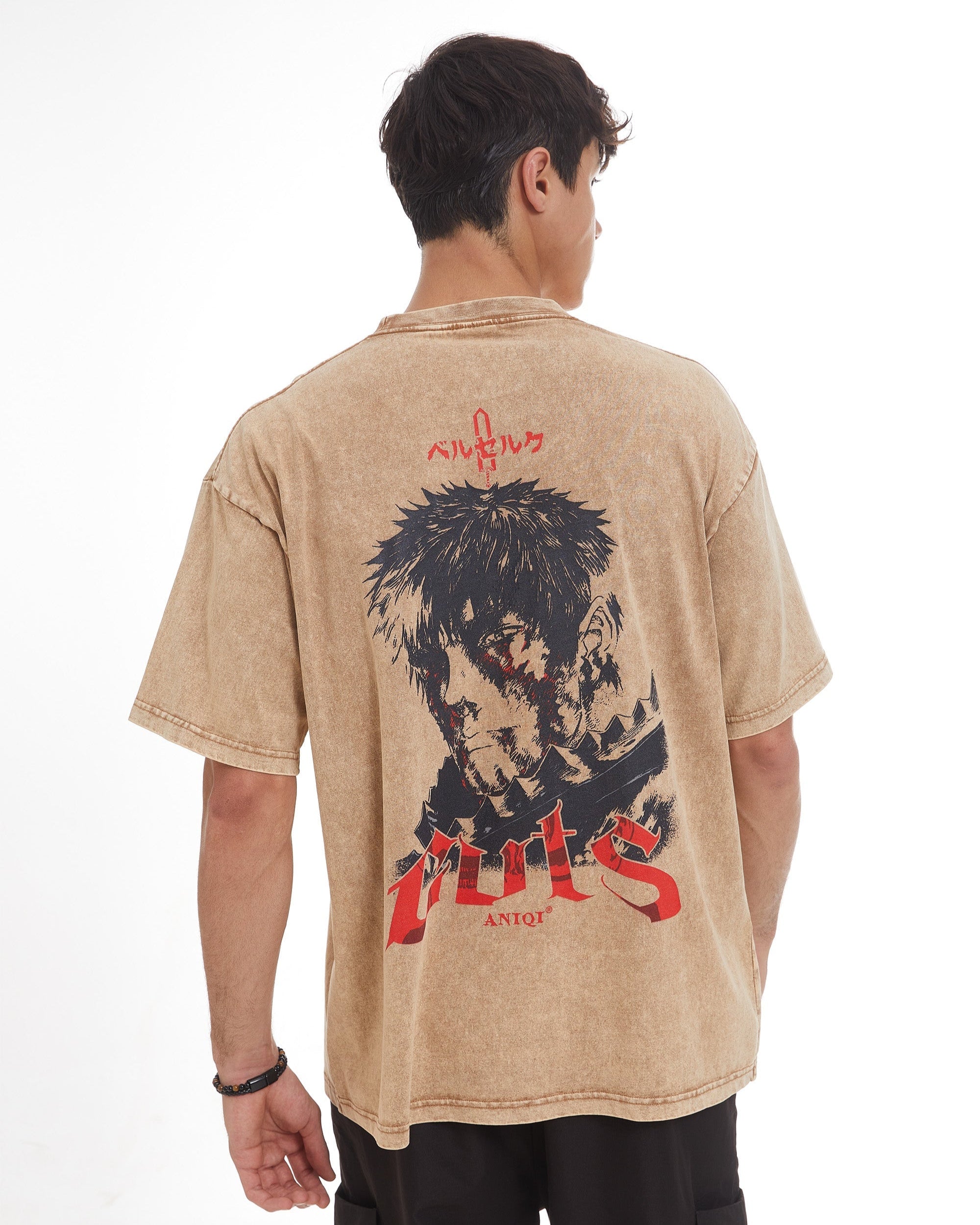 BERSERK GUTS EMBROIDERED X GRAPHIC VINTAGE TEE