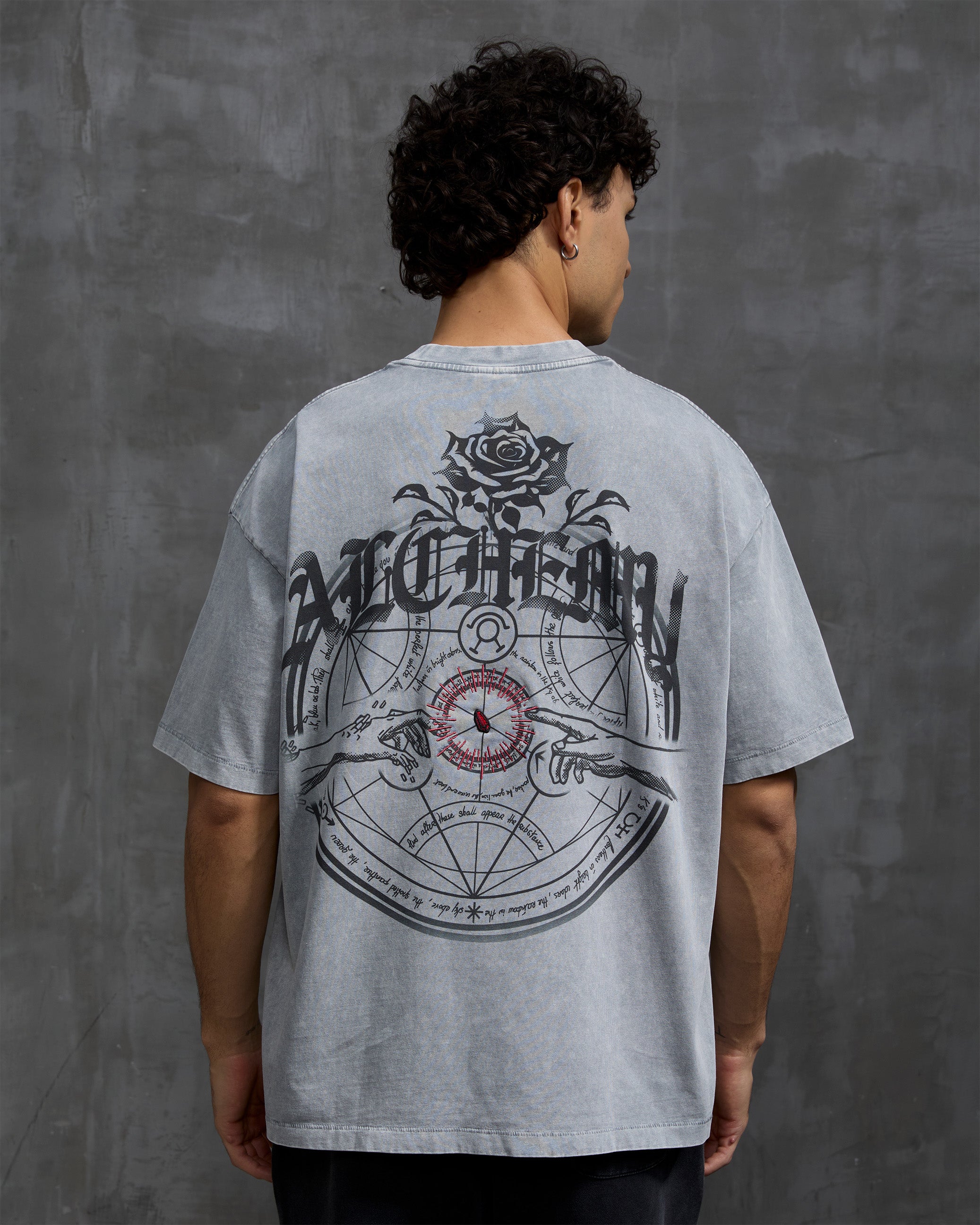 90s イングヴェイ Alchemy 1999 ツアーTシャツ Alchemy Wash Tee | Light Gray Embroidered Tee | Aniqi