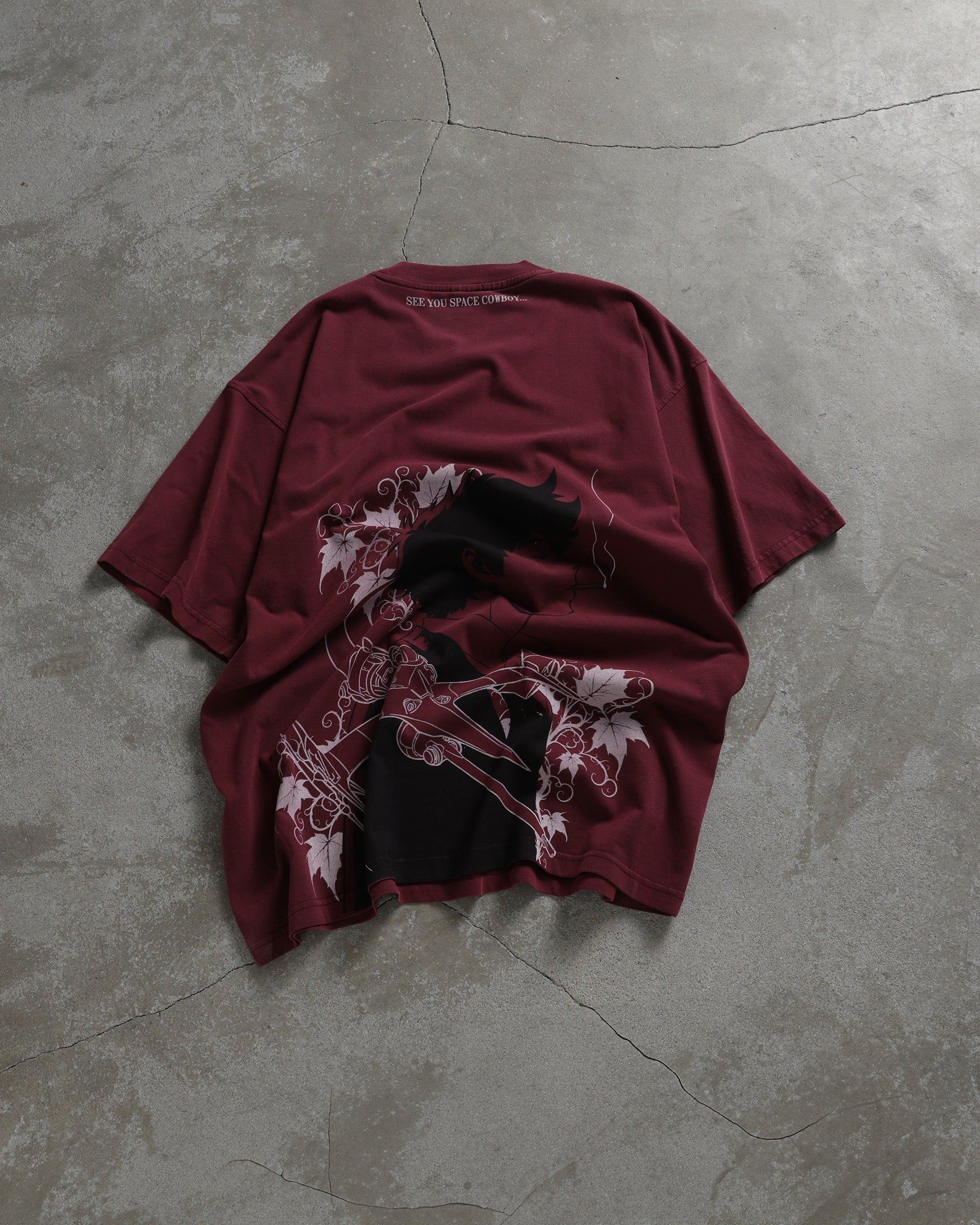Bang Wash Tee | Oversized Dark Red Embroidered Shirt – Aniqi