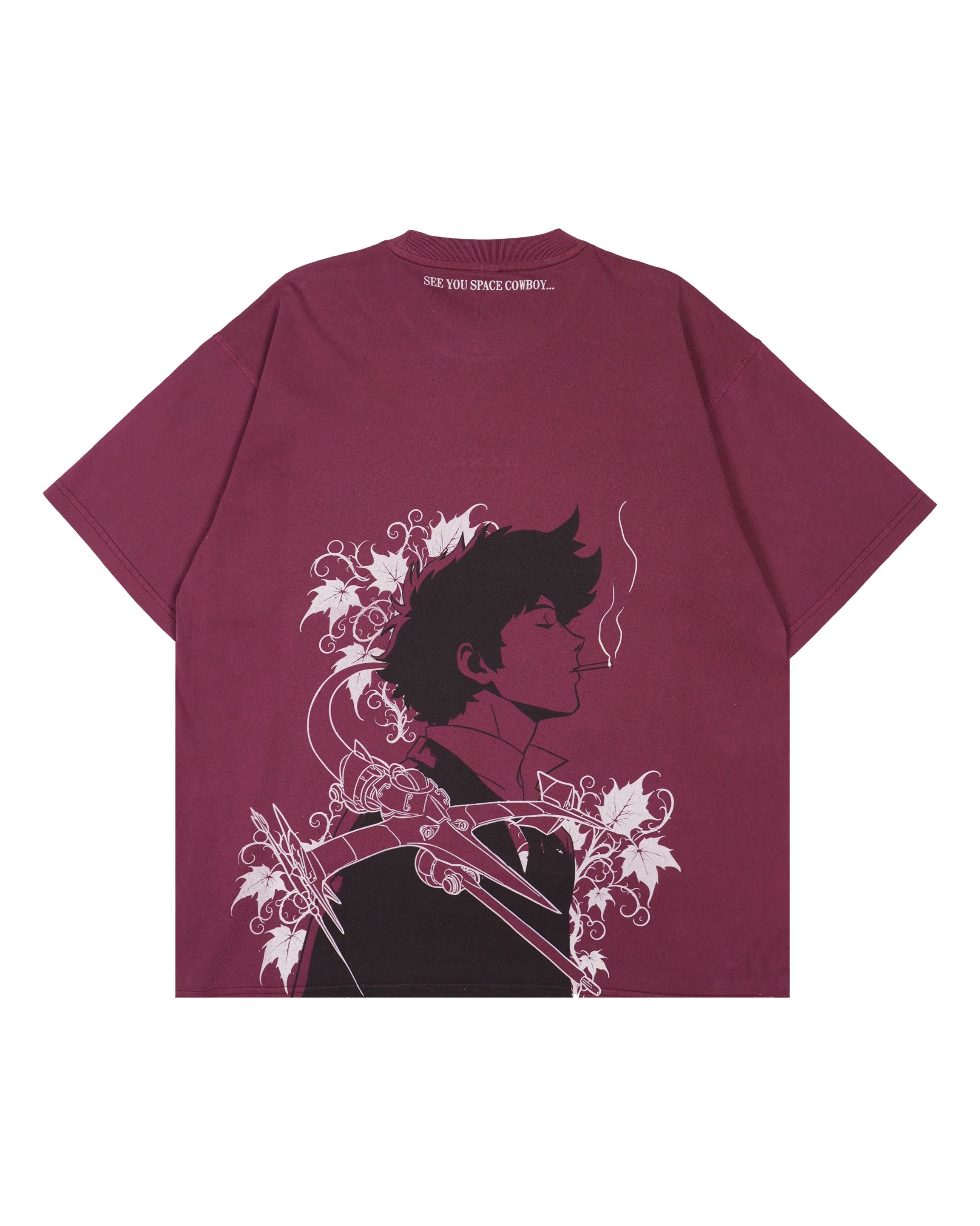 Bang Wash Tee | Oversized Dark Red Embroidered Shirt – Aniqi
