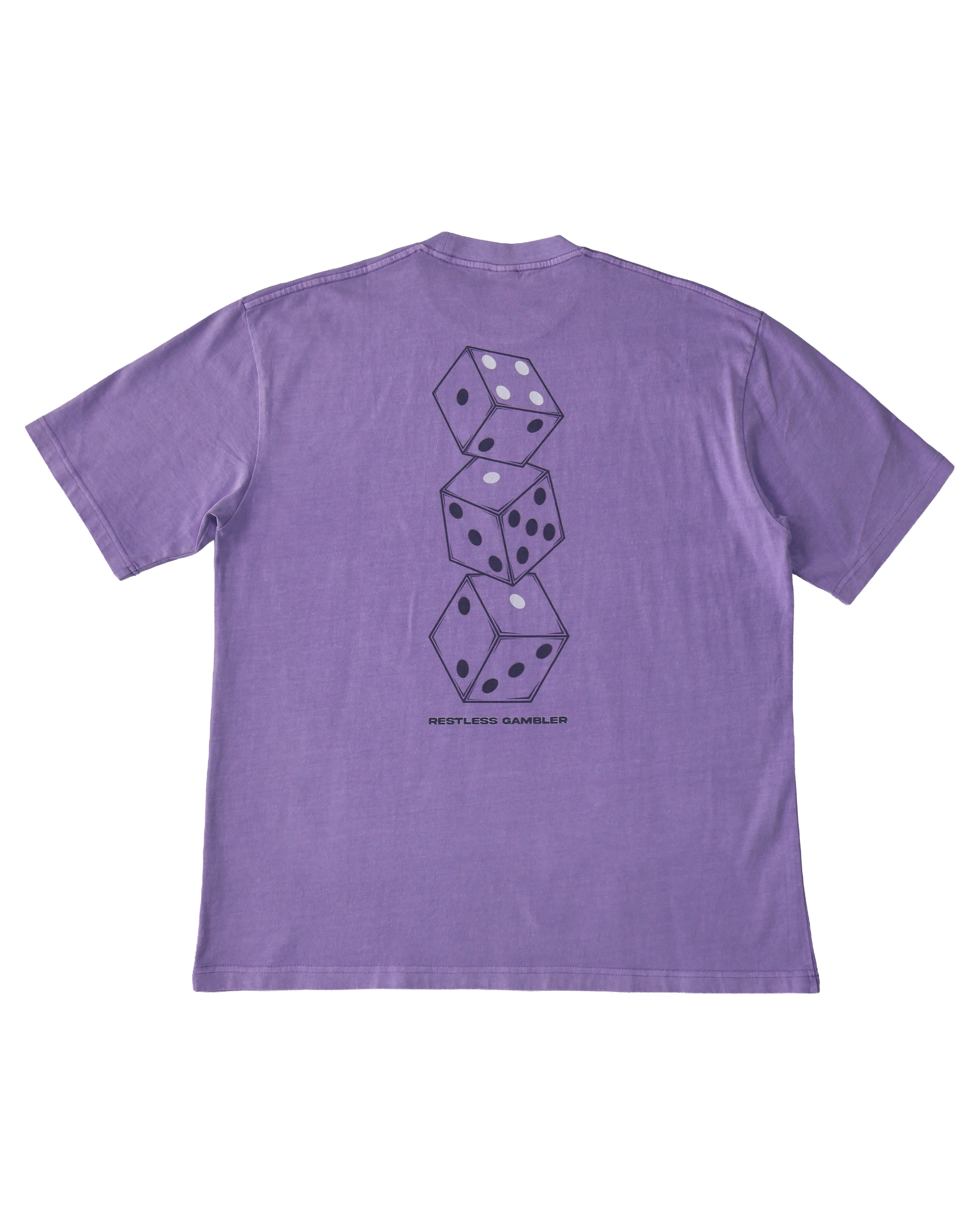 Gambler Wash Tee | Purple Acid Wash Embroidered Tee | Aniqi