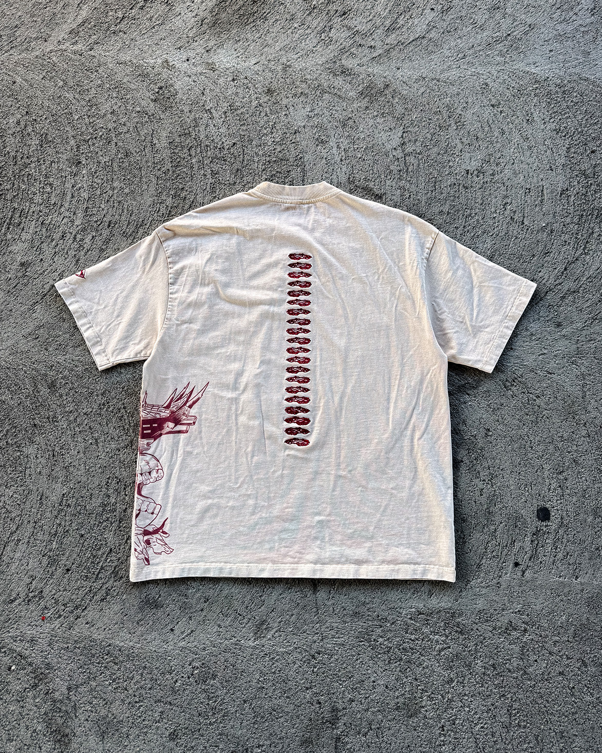 Malevolent Shrine Wash Tee Acid Wash Embroidered Shirt | ANIQI