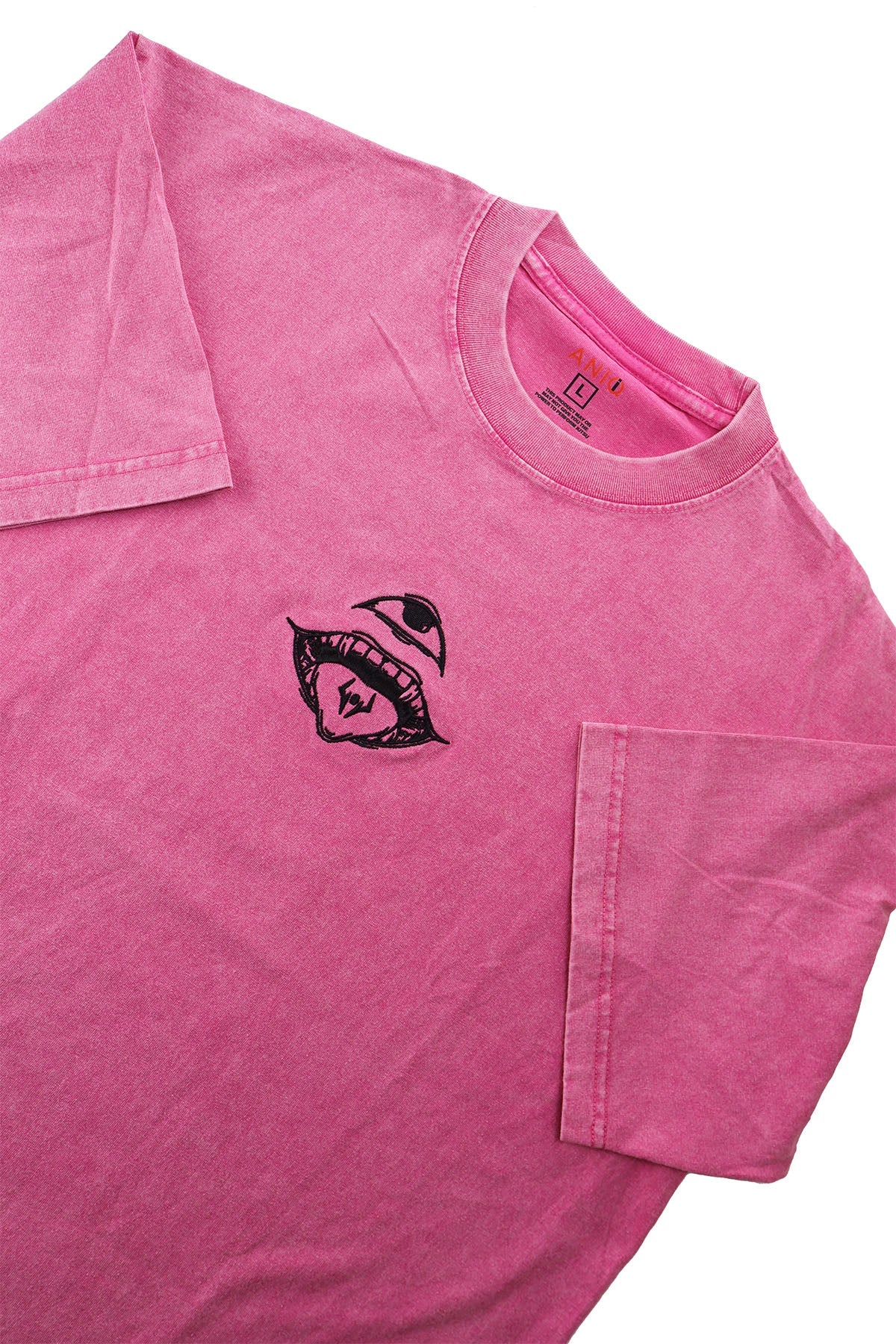 KING OF CURSES EMBROIDERED ACID WASH TEE  ANIQI