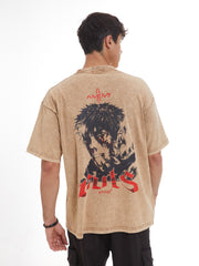 BERSERK GUTS EMBROIDERED X GRAPHIC VINTAGE TEE